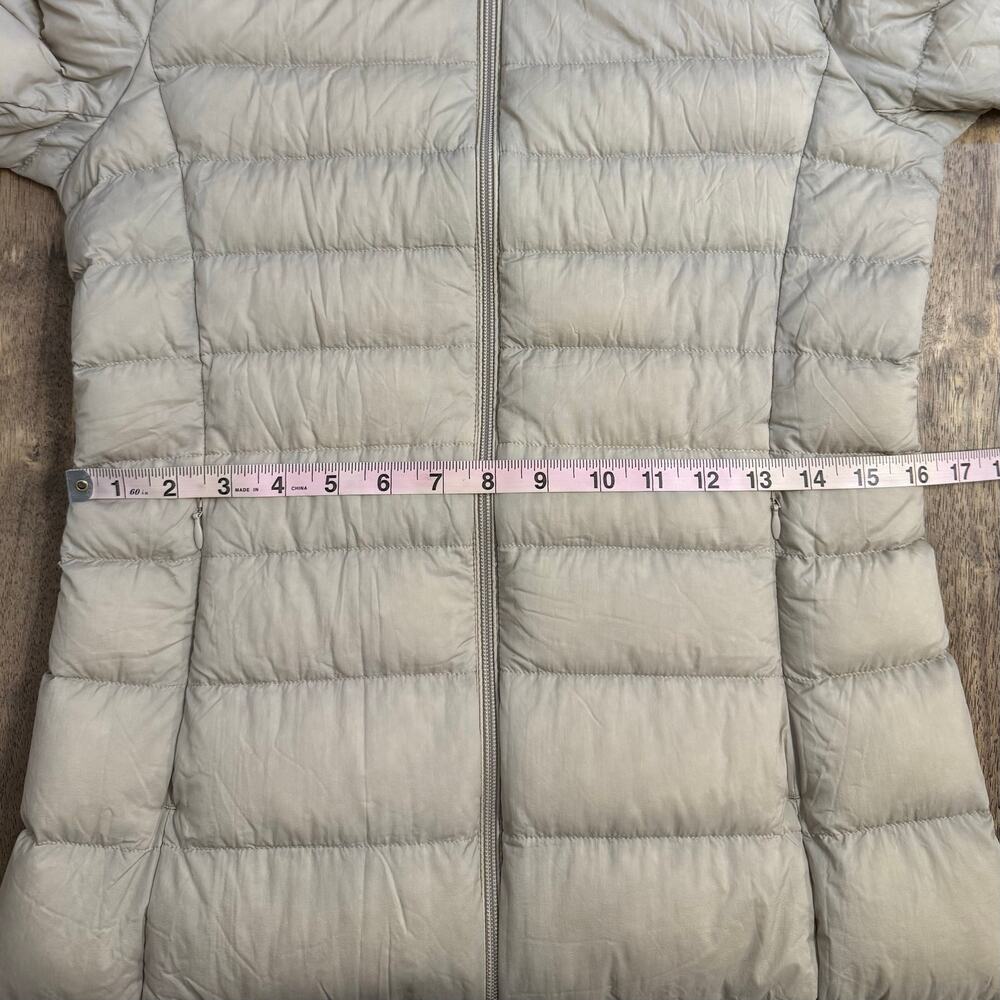 Uniqlo Ultra Light Long Genuine Down Coat Puffer Winter Nylon Beige Women's XS - Picture 5 of 11